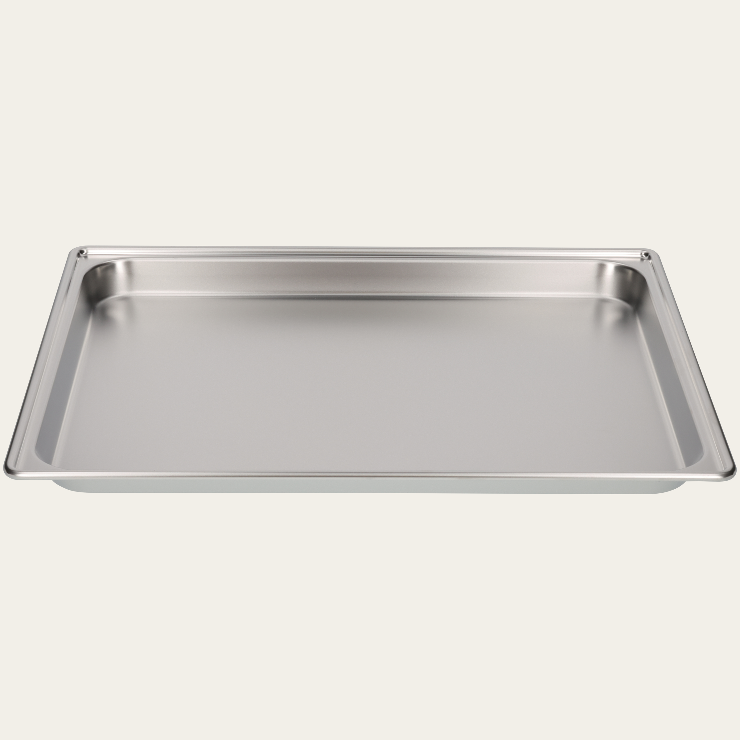 Stainless steel tray unperforated, W 430 x D 370 x H 25 mm