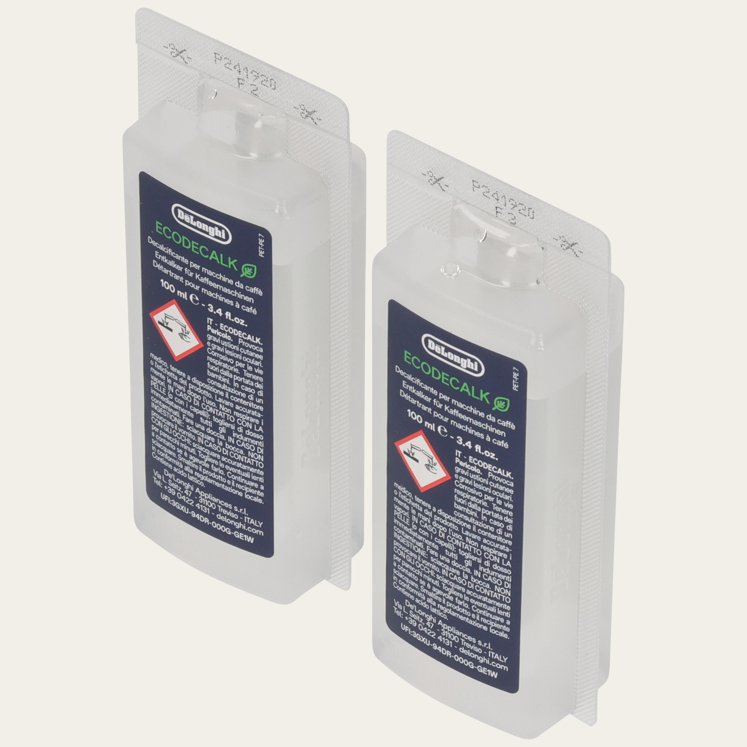 EcoDecalk Mini, decalcificante per macchine da caffè completamente automatiche, 2x 100 ml (AT, CH, DE, FL, IT) - Seguire le istruzioni disicurezza!