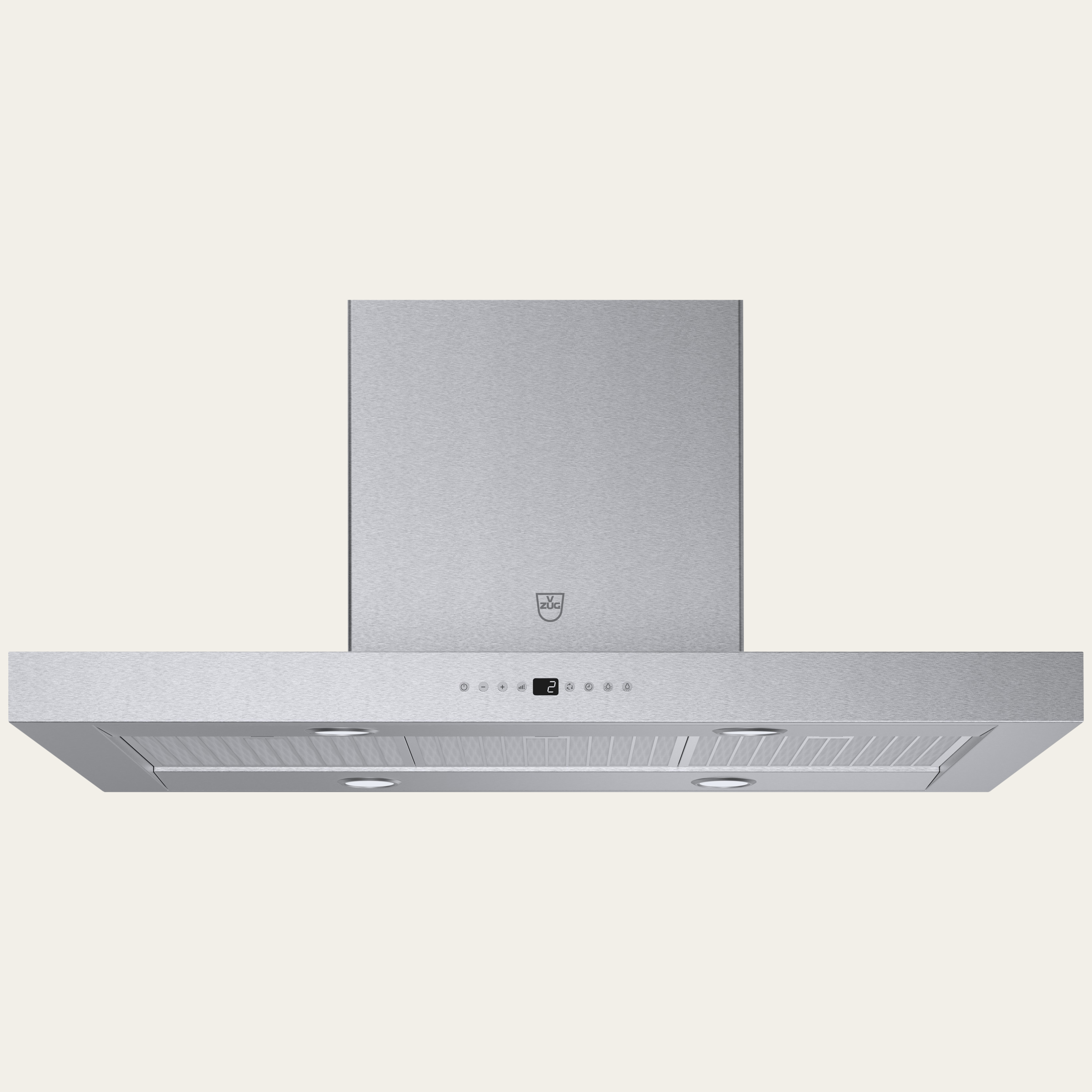 V-ZUG Range hood DI QS10, Standard width: 100 cm, Stainless steel, Energy efficiency rating: A+, Extractedair, Touch keys with 7-segment display