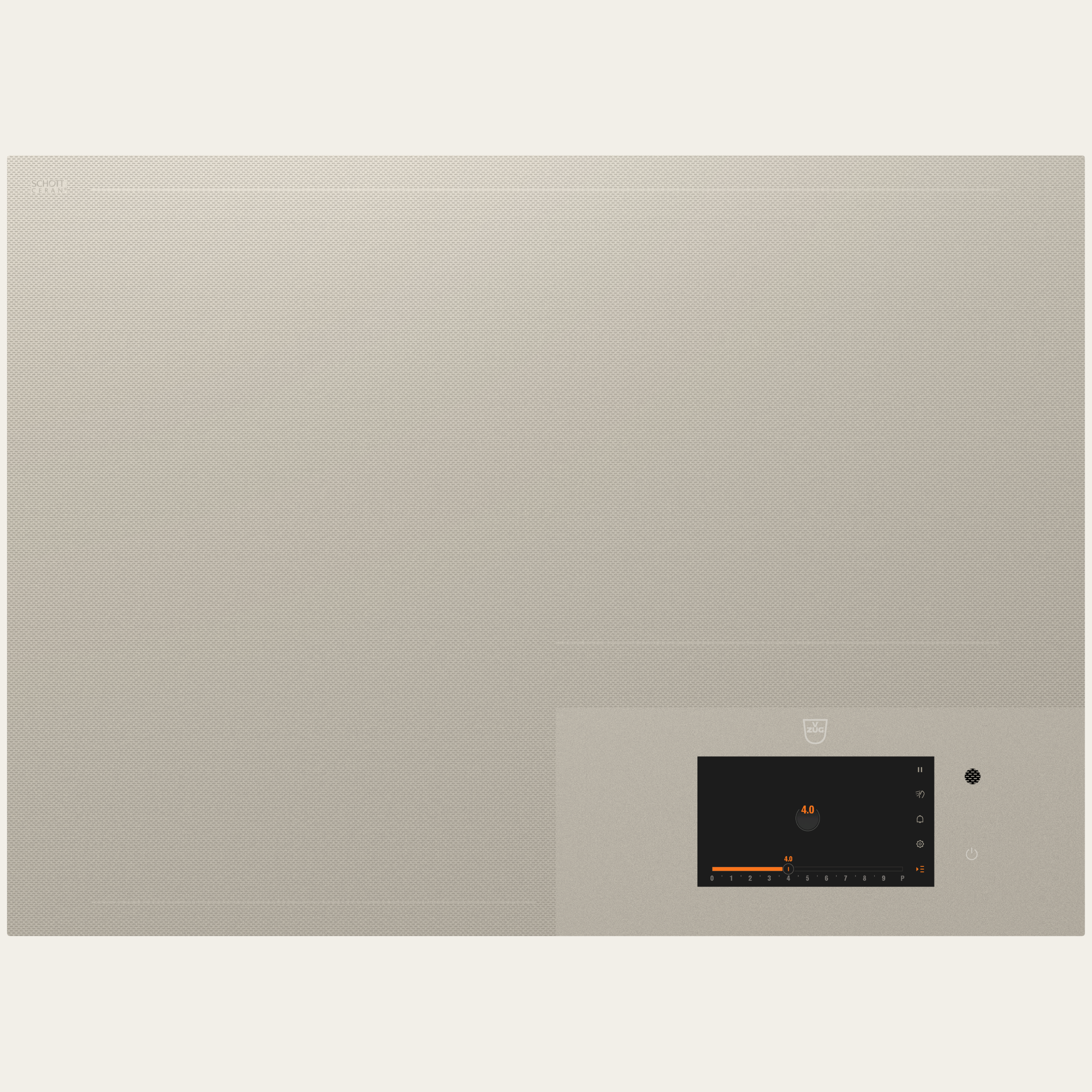 V-ZUG Hob CookTop V6000 I705 FullFlex, Induction, Standard width: 70 cm, Pearl, DualDesign, Single slider, Slider control, Cooking zones: Flexible hob